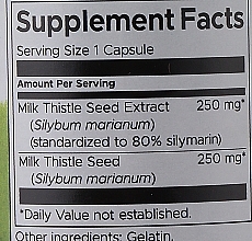 Дієтична добавка "Розторопша плямиста" 250 мг, 120 шт. - Swanson Milk Thistle — фото N2