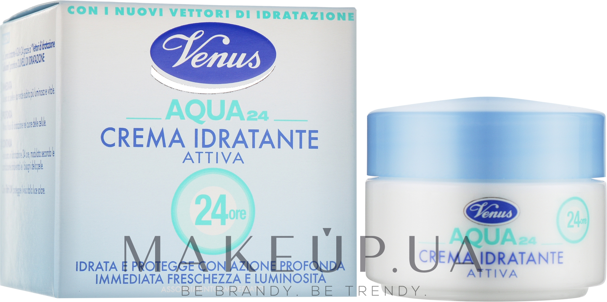 Активний, зволожувальний крем для обличчя - Venus Crema Idratante Attiva Aqua 24 — фото 50ml