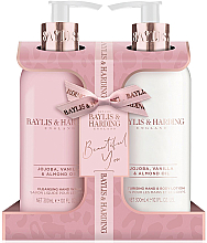 Духи, Парфюмерия, косметика Набор - Baylis & Harding Jojoba, Vanilla & Almond Oil (h/wash/300ml + h/b/lot/300ml)