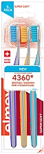 Парфумерія, косметика Набір зубних щіток, 4360, фіолетова + жовта + блакитна - Elmex Super Soft Toothbrush