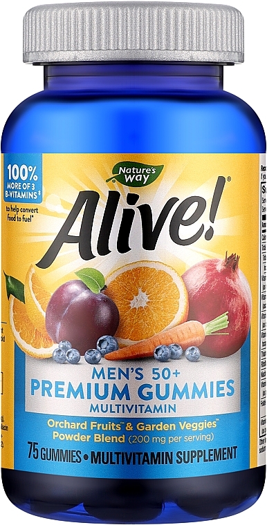 Пищевая добавка "Мультивитамин для мужчин 50+" - Nature's Way Alive! Men's 50+ Gummy — фото N1