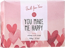 Мило з овечим молоком і ароматом троянди - Accentra Just For You You Make Me Happy Rose Sheep Milk Soap — фото N1