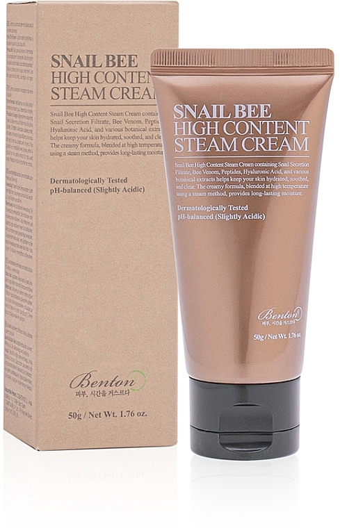 Крем с муцином улитки и пчелиным ядом - Benton Snail Bee High Content Steam Cream