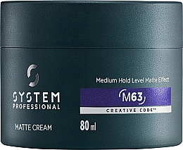 Парфумерія, косметика Матовий крем для волосся - System Professional Man Matte Cream M63 Medium Hold