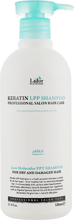 УЦЕНКА Кератиновый безсульфатный шампунь - La'dor Keratin LPP Shampoo * — фото N4