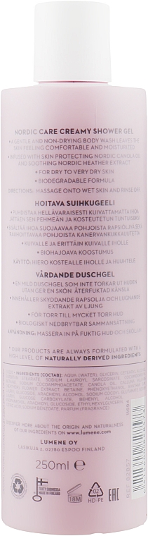 Крем-гель для душу пом'якшувальний для сухої шкіри - Lumene Nordic Care Creamy Shower Gel — фото N2