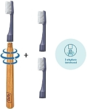 Зубна екощітка з дерев'яною ручкою та трьома насадками, синя - TePe Choice Soft Toothbrush — фото N2