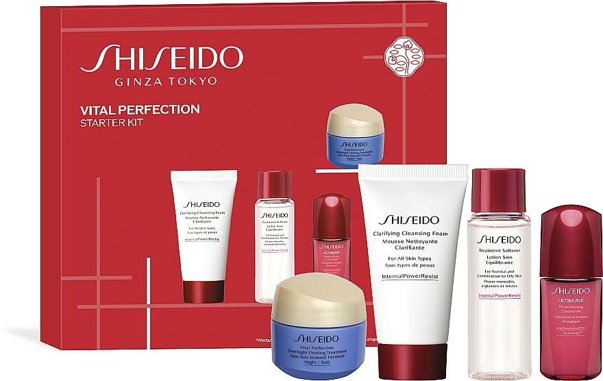 Набір - Shiseido Vital Perfection Starter Kit (f/cr/15ml + clean/foam/30ml + f/lot/30ml + f/conc/10ml) — фото N2