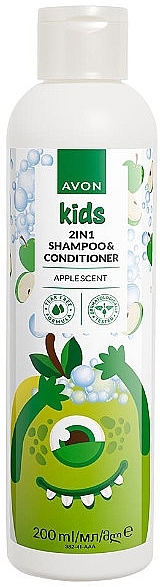 Шампунь і кондиціонер 2 в 1 "Яблуко" - Avon Kids Apple Scent 2In1 Shampoo & Conditioner — фото N1