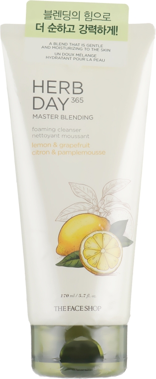 Пенка для умывания «Лимон и грейпфрут» - The Face Shop Herb Day 365 Master Blending Foaming Cleanser Lemon & Grapefruit