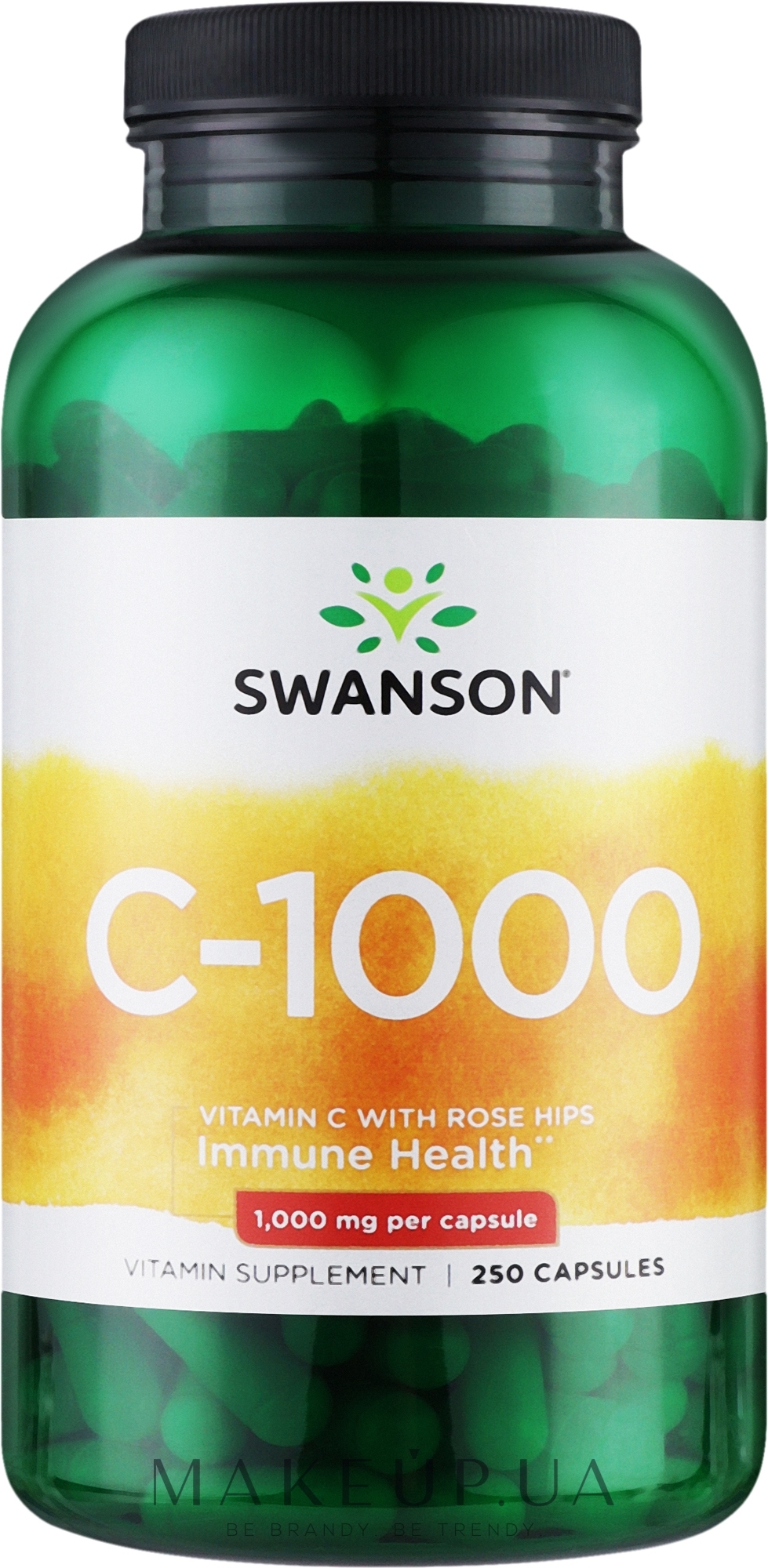 Пищевая добавка "Витамин С с плодами шиповника", 1000мг - Swanson Vitamin C With Rose Hips Extract — фото 250шт