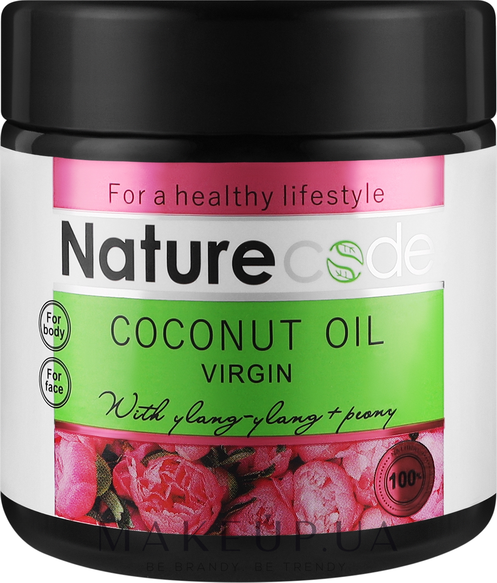 Натуральное кокосовое масло для тела, с эфирным маслом иланг-иланга - Nature Code Coconut Oil Virgin  — фото 140ml