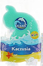 Парфумерія, косметика Дитяча губка для купання "Kaczusia", зелена - Ocean