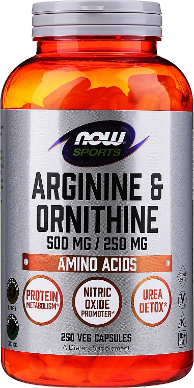 Амінокислоти "L-аргінін та орнітин" - Now Foods L-Arginine & Ornithine — фото N1