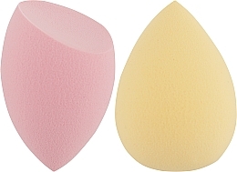 Набор спонжей-блендеров, капля+срез, желтый+светло-розовый - Omkara — фото N1