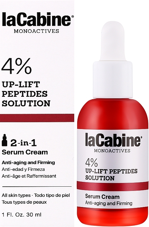 La Cabine 4% Up-Lift Peptides 2 in 1 Serum Cream - Антивікова крем-сироватка для пружності та еластичності шкіри обличчя  — фото N2