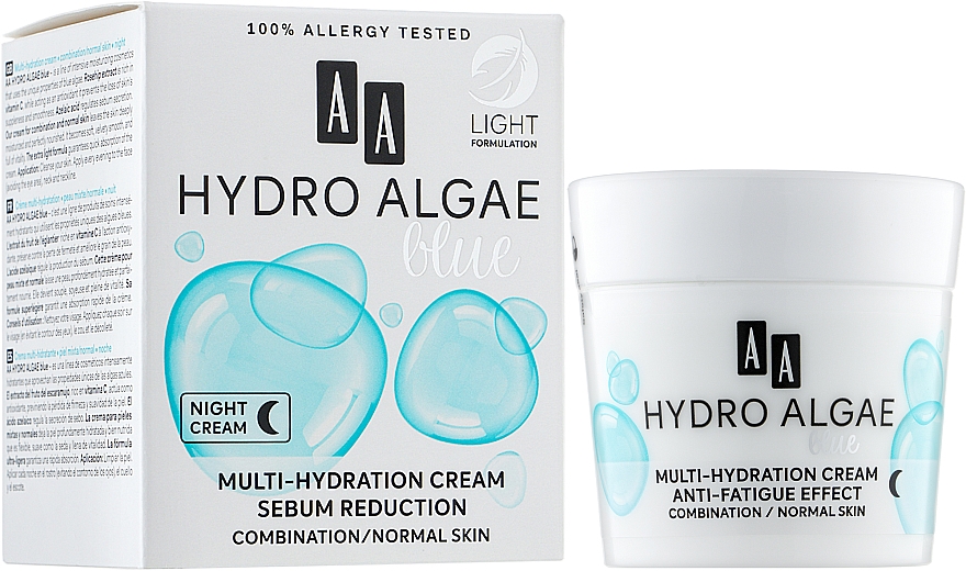 Питательный крем для комбинированной кожи лица - АА Hydro Algae Blue Mourishing Cream — фото N2