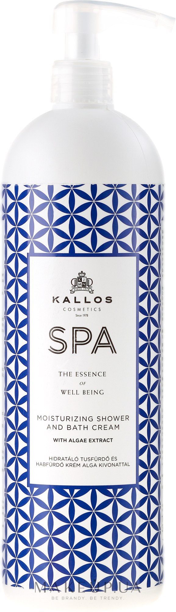 Крем-гель для душу - Kallos SPA Moisturizing Shower and Bath Cream With Algae Extract — фото 1000ml