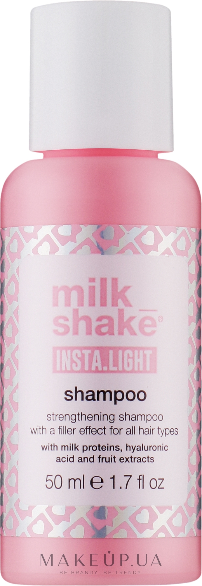 Зміцнювальний шампунь з ефектом наповнювача для всіх типів волосся - Milk_Shake Insta.Light Shampoo — фото 50ml