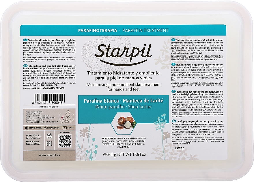 Парафин увлажняющий для кожи "Белый парафин" - Starpil Wax — фото N1