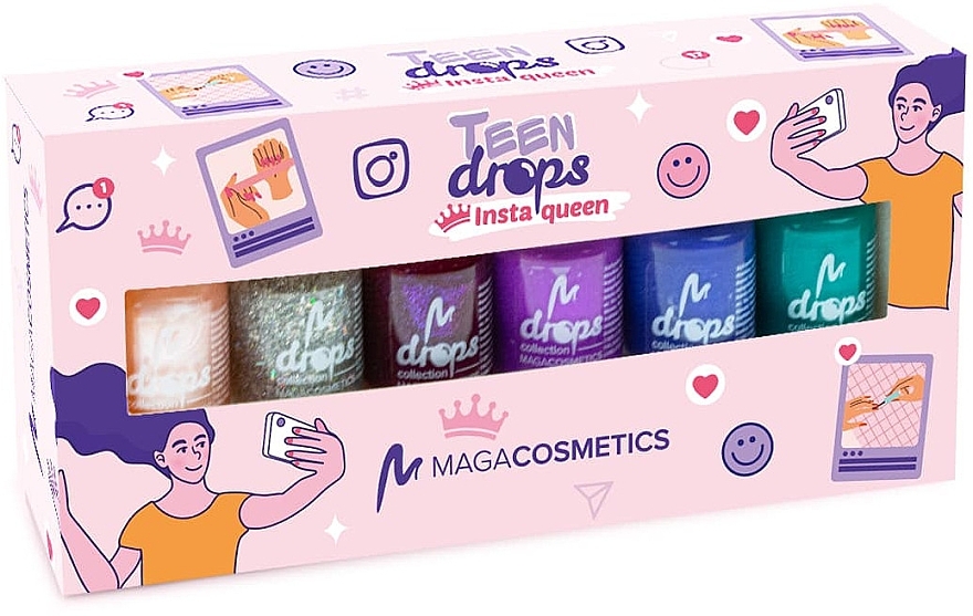 Набір лаків для нігтів - Maga Cosmetics Teen Drops InstaQueen V.03 — фото N1