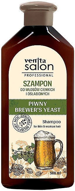 Шампунь для тонкого та ослабленого волосся - Venita Salon Professional Beer Extract — фото N1