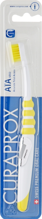 Зубная щетка для подростков "АТА", желтая, желтая щетина - Curaprox Atraumatic Total Access — фото N1