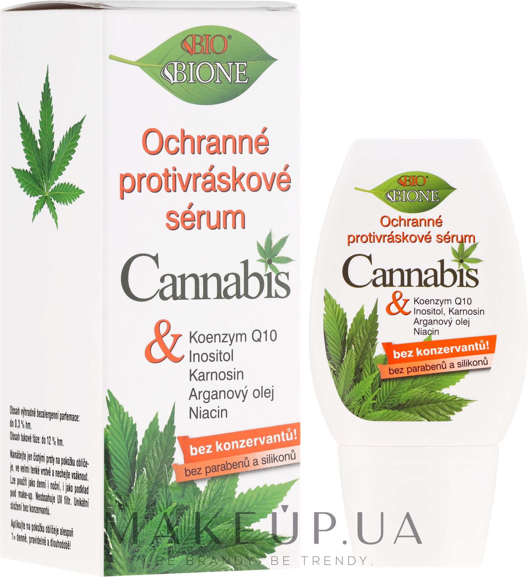 Сыворотка для лица против морщин с маслом конопли - Bione Cosmetics Cannabis Protective Anti-Wrinkle Serum — фото 40ml