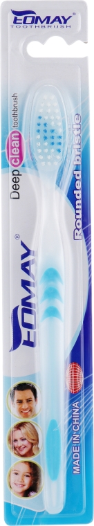 Зубна щітка, середньої жорсткості, 9901, блакитна - Eomay — фото N1