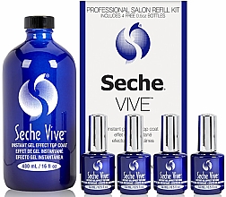 Духи, Парфюмерия, косметика Набор - Seche Vive Instant Professional Salon Refill Kit (t/coat/refill/480ml + t/coat/4x14ml)