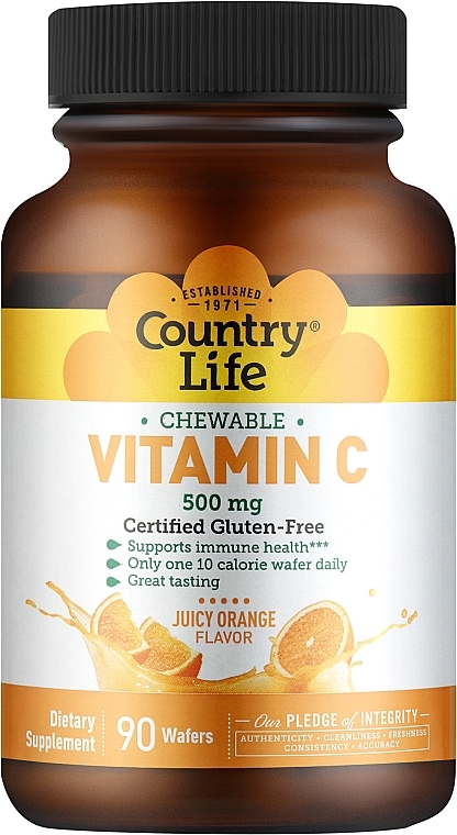 Витамин С, 500 мг - Country Life Vitamin C 500 mg — фото N1