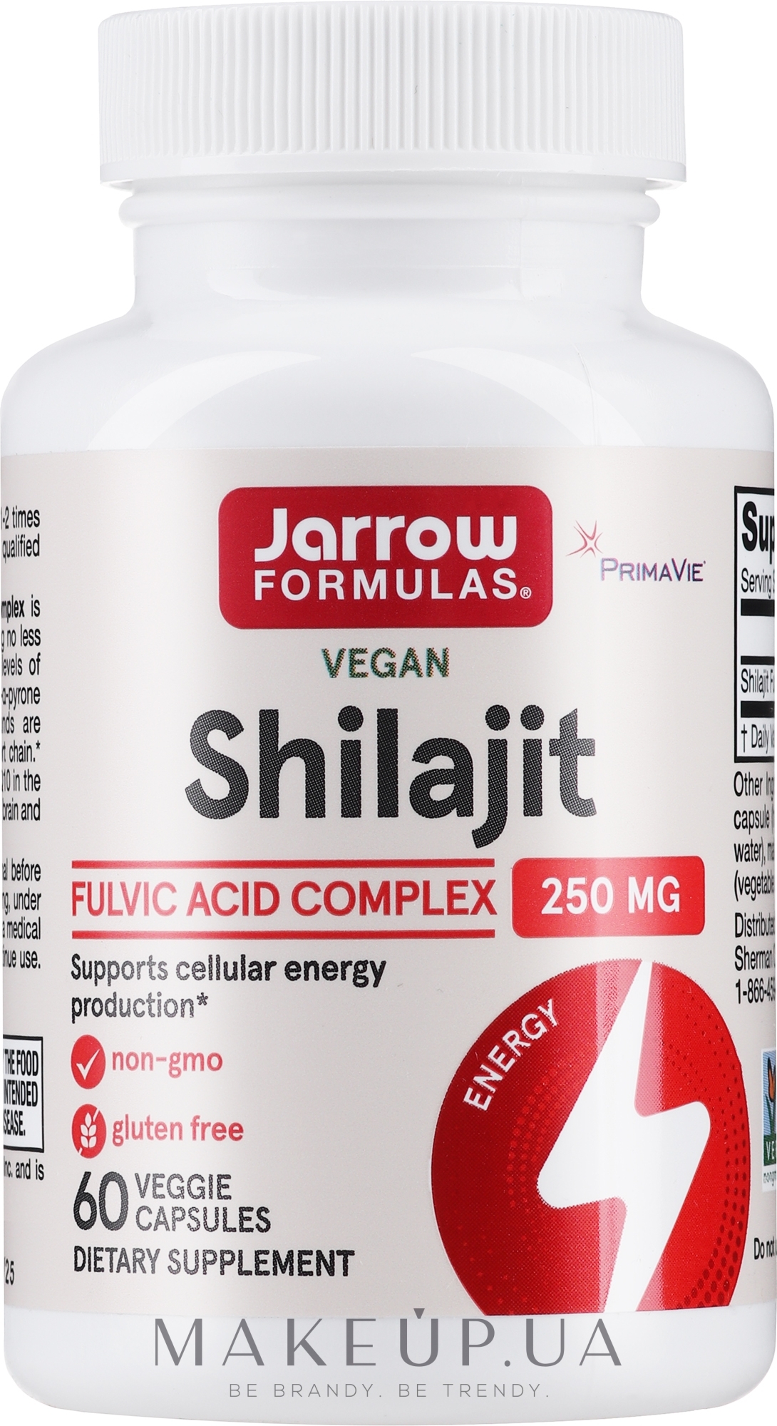 Мумійо - Jarrow Formulas Shilajit Fulvic Acid Complex, 250 mg — фото 60шт