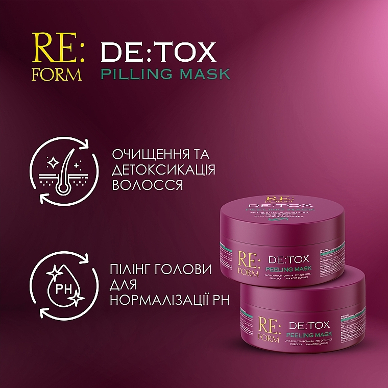 Очищающая маска-пилинг для волос - Re:form De:tox Peeling Mask — фото N4