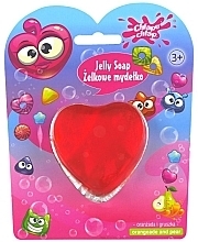 Гелевое мыло "Сердце", красное с запахом апельсина и груши - Chlapu Chlap Gel Soap — фото N1