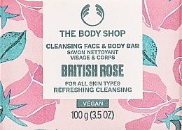 Мило для обличчя й тіла "Британська троянда" - The Body Shop British Rose Cleansing Face & Body Bar — фото N3
