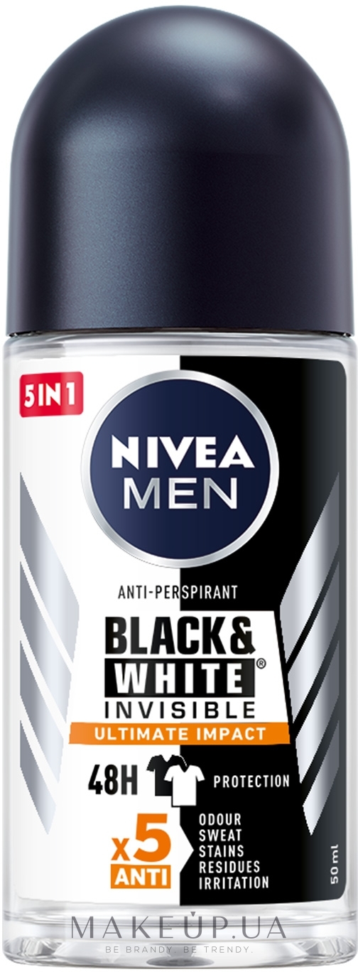 Антиперспірант кульковий "Чорне та Біле" - NIVEA MEN Black & White Ultimate Impact — фото 50ml