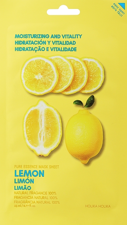 Тканевая маска "Лимон" - Holika Holika Pure Essence Mask Sheet Lemon