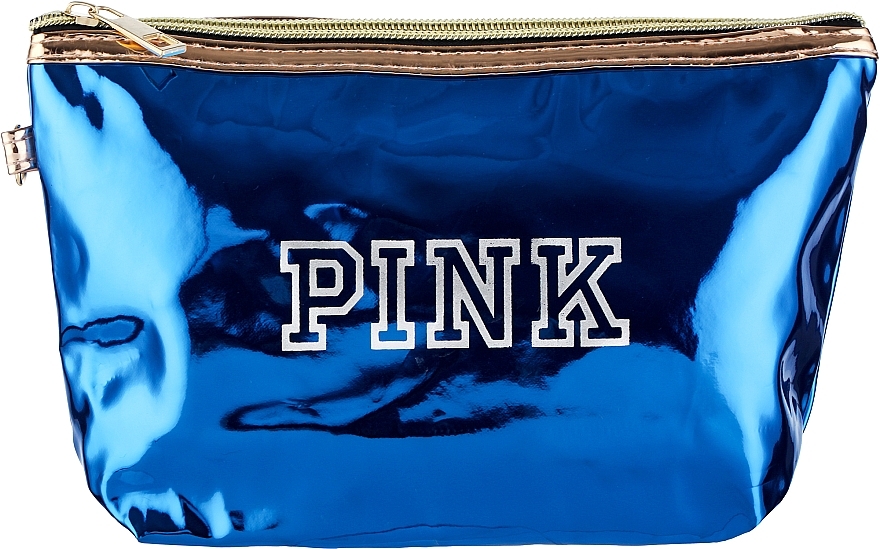 Косметичка водонепроницаемая блестящая "PINK", синяя - Cosmo Shop — фото N1