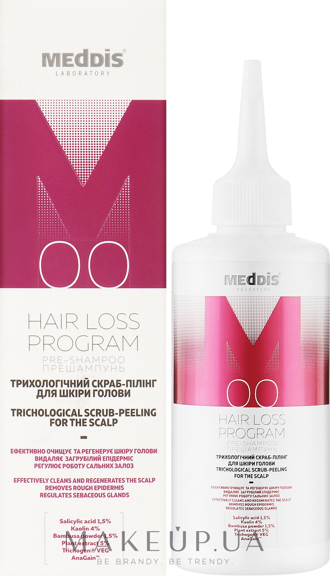 Скраб-пілінг для шкіри голови трихологічний - Meddis Hair Loss Program — фото 200ml