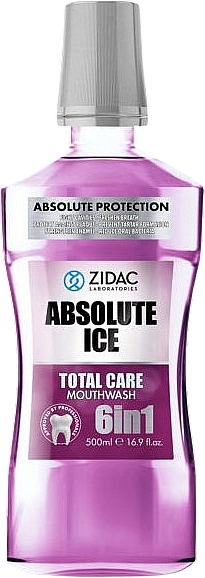 Ополаскиватель для полости рта "6 в 1" - Zidac Absolute Ice Total Care 6 in 1 Mouthwash — фото N1