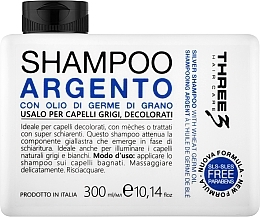 Парфумерія, косметика Шампунь для сивого і знебарвленого волосся - Faipa Roma Three Hair Care Argento Shampoo