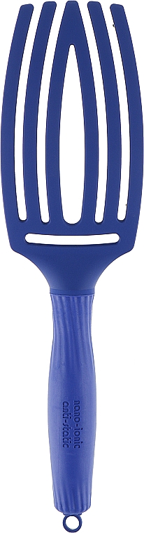 Щетка для волос изогнутая продувная с комбинированной щетиной - Olivia Garden Fingerbrush Tropical Blue — фото N2