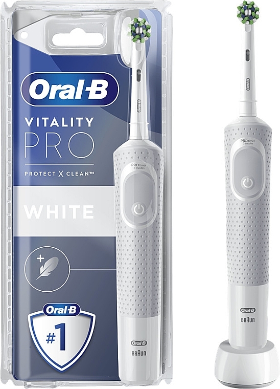 Электрическая зубная щетка, белая - Oral-B Vitality Pro x Clean White — фото N1