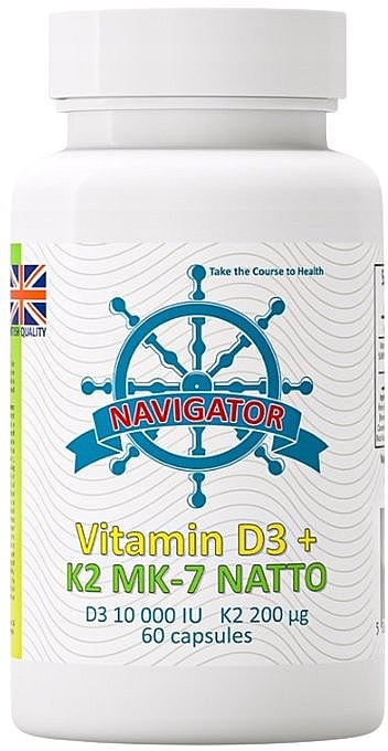 Вітамін D3 + K2 MK-7 Natto - Navigator Vitamin D3 + K2 MK-7 Natto — фото N1