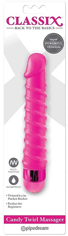 Вибратор для женщин, розовый - PipeDream Classix Candy Twirl Massager  — фото N2