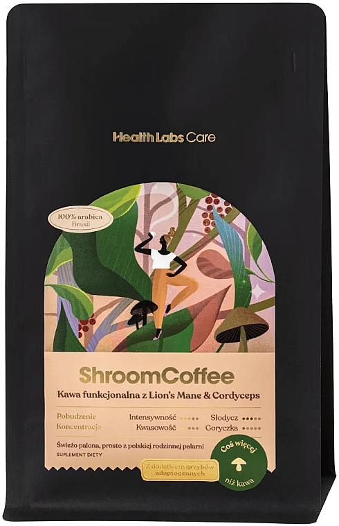 Дієтична добавка "Функціональна кава з лев'ячою гривою та кордицепсом" - HealthLabs Care ShroomCoffee — фото N1