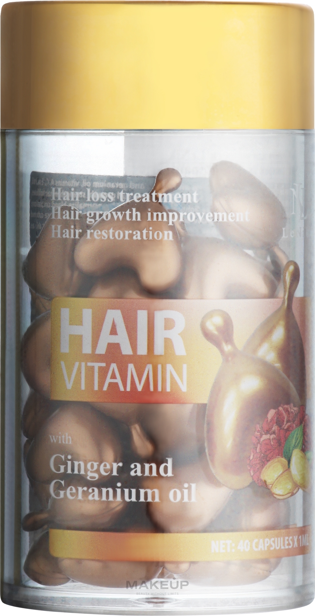 Капсулы от выпадения и для роста волос с Имбирем и маслом Герани - LeNika — фото 40x1ml