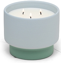 Ароматическая свеча "Морская замша", 3 фитиля - Paddywax Colour Block Ceramic Candle Blue Saltwater Suede — фото N1