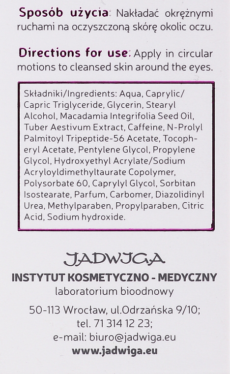 Крем для повік - Jadwiga Truffle Peptides Anti Age Prestige Eye Cream — фото N3