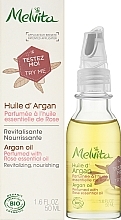 УЦЕНКА Аргановое масло, ароматизированное эфирным маслом розы - Melvita Argan Oil Perfumed With Rose Essential Oil (тестер) * — фото N2